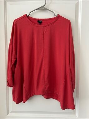 Lisa Bayne Relaxed Red Long Sleeve Top
